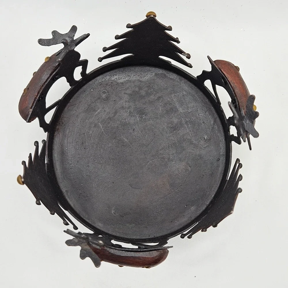 Pier‎ 1 Rustic Metal Reindeer Candle Holder Woodland Christmas Votive Pillar